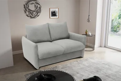 Produktbild von DOMO Collection Sofa 700023, 2 Sitzer, Schlaffunktion, Federkern, 2er Couch, Schlafsofa, Polstergarnitur, 165 x 100 x 95 (BxTxH), grau