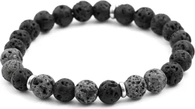 Immagine prodotto di Bracciale di perline in pietra lavica MINK77/17, 17 cm
