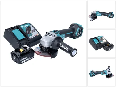 Zdjęcie produktu dla Akumulatorowa szlifierka kątowa Makita DGA 513 RG1 18 V 125 mm bezszczotkowa + 1x akumulator 6,0 Ah + ładowarka