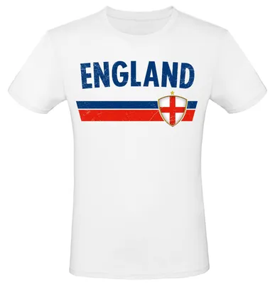 Produktbild von WM EM Fan Shirt Länder T-Shirt Fußball Fanartikel Herren Damen 100% Baumwolle Land wählen: England Shirt Größe wählen: M
