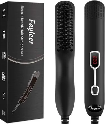 Produktbild von Baard-Glätteisen – Haarkamm für glattes Haar – Schnelles Styling – 6 Temperaturstufen – 19,5 cm – Schwarz
