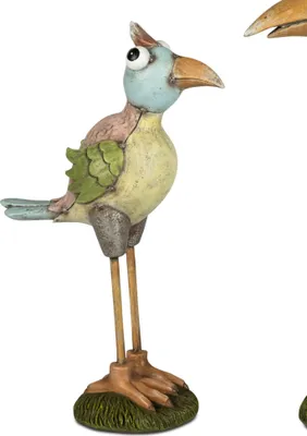 Produktbild von Dekofigur Vogel METALLOPTIK auf Stein H. 28cm bunt antik Formano Garten S25