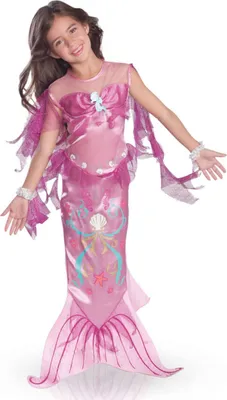 Produktbild von Meerjungfrauen-Kostüm für Mädchen Unterwasser-Prinzessin pink 7 bis 8 Jahre (122 bis 128 cm)