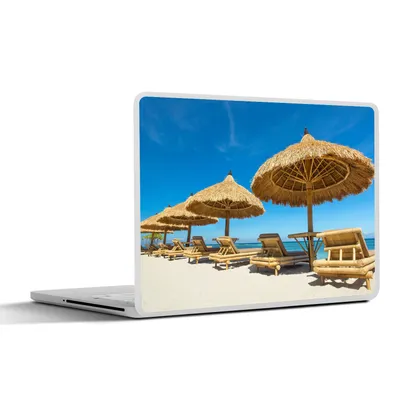 Produktbild von MuchoWow® Laptop Aufkleber Sticker Cover Strandkorb - Strand - Sonnenschirm - Meer - Sommer 30x21 cm - Sticker für Laptop - Selbstklebend