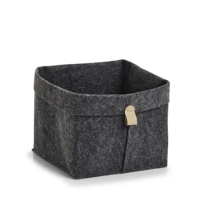 Image de ZELLER Boîte de rangement en feutre anthracite 24x24x25cm