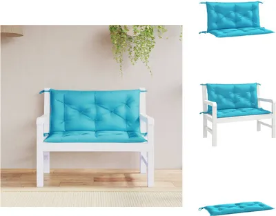 Obrázek produktu pro vidaXL Polštáře na zahradní lavičky 2 ks. Tyrkysová látka 100x50x7 cm - Polštář na sezení