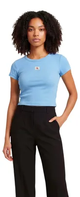 Produktbild von Calvin Klein Jeans Damen T-Shirt Azurblau 509214 : Größe - L Größe: L