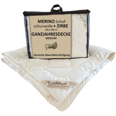 Produktbild von Merino Schafschurwolle + Zirbe Ganzjahresdecke Kuschelzeit in 200x200 cm