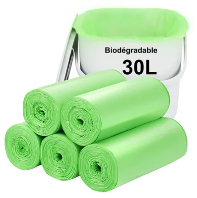 Produktbild von Solidchoice – Biologisch abbaubare Müllbeutel, 30 Liter, Set mit 100 Stück