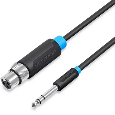 Produktbild von Vention BBEBF, XLR, Stecker, Stecker, Verzinntes Kupfer, 1 m, Schwarz