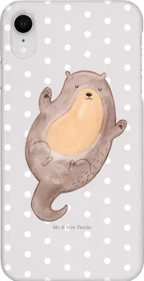 Produktbild von Mr. & Mrs. Panda Iphone XR Handyhülle Otter Umarmen - Grau Pastell - Geschenk, Handy Case, Hallo, gut Gelaunt, Optimistisch, Premium Kunststoff, Seeotter See, glücklich