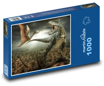 Obrázok produktu pre Puzzle 1000 Dinosaury útočia na mesto - martinpuzzle