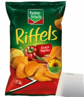Produktbild von Funny-Frisch Riffels Chili & Paprika (150g Beutel) + usy Block