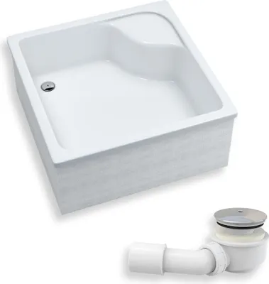 Produktbild von BADLAND Duschwanne Quadratisch Dante 90x90x41 cm mit Ablaufgarnitur Gratis