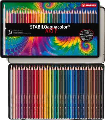 Produktbild von Aquarell-Buntstift - STABILO aquacolor - 36er Metalletui - mit 36 verschiedenen Farben