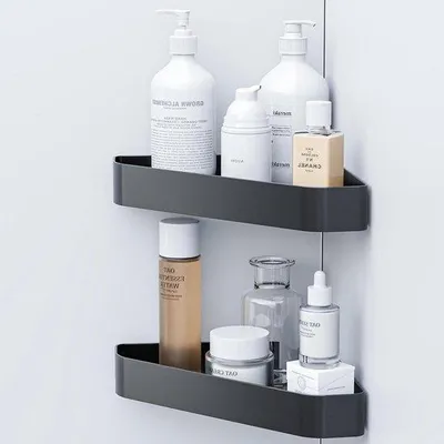 Image de Porte-savon de douche en acier inoxydable noir, lot de 2