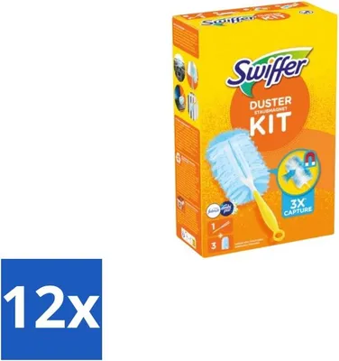 Image de Swiffer – Kit de démarrage + 3 recharges – avec Febreze - Pack économique - 12 pièces