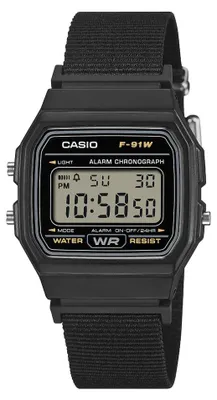 Produktbild von Casio Armbanduhr F-91WF-1AEF digital mit Textilarmband schwarz