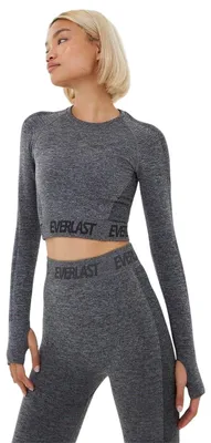 Immagine prodotto di Everlast - Canotta aderente da donna, senza cuciture, a maniche lunghe, modello GT27430 (taglia 42 italiana), fantasia "carbonio e argilla" (effetto mélange)
