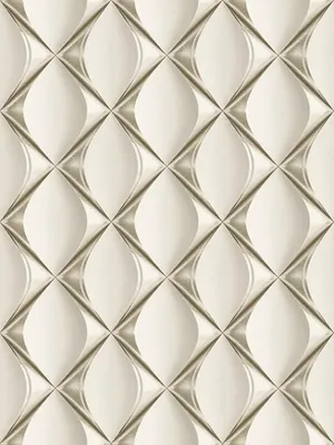 Produktbild von 3D Tapete Silber-Weiß mit Retro Design – Grau, Metallic, Beige