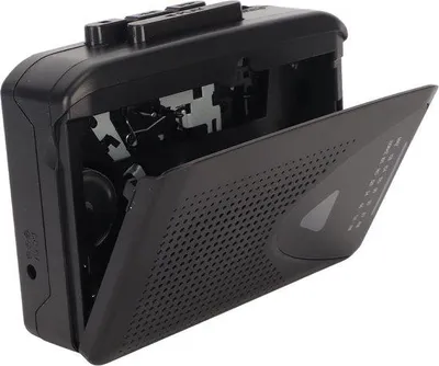 Image de Lecteur de cassettes portable, Walkman rétro FM/AM avec haut-parleur et prise casque, convertisseur de cassettes en MP3, magnétophone de voyage pour le sport (noir)