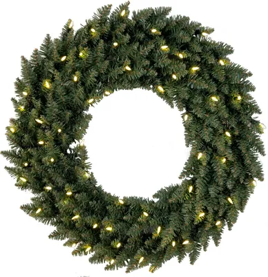 Produktbild von EGLO LED Weihnachtskranz, Kranz Weihnachten beleuchtet, Adventskranz in Tannengrün für innen und außen, warmweiß, mit Kabel, Ø 70 cm, IP44