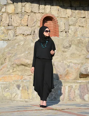 Produktbild von PUMPHOSE Haremshose Schwarz Hijabkleid H-011 (ohne Tunika)