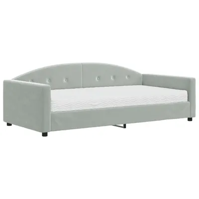 Immagine prodotto di vidaXL Divano letto con materasso Grigio chiaro 100x200 cm Velluto