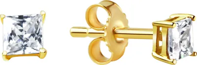 Produktbild von V Ohrstecker 333/- Gold 0,4cm gelb Zirkonia weiß 371320907