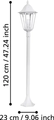 Zdjęcie produktu dla EGLO NAVEDO, Zewnętrzne oświetlenie postument/słup, Biały, Aluminium, Szkło, IP44, Wejście, Ogród, Patio, Przezroczysty