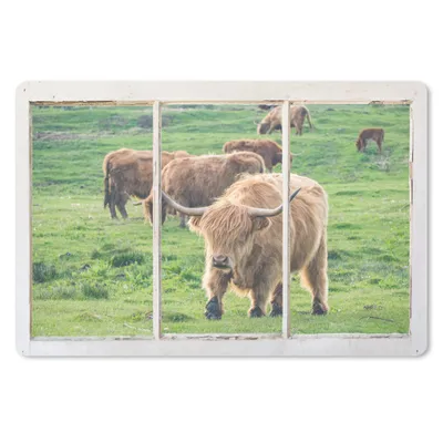 Produktbild von MuchoWow® Schreibtischunterlage Durchblick - Schottischer Highlander - Tiere 60x40 cm - XXL Mauspad - Großes Mauspad