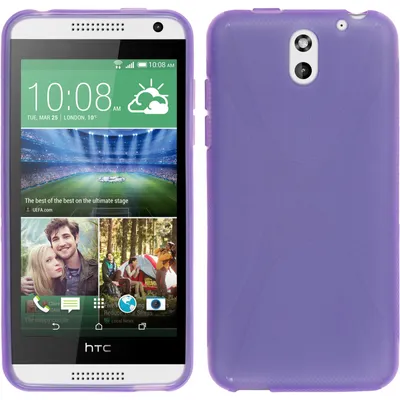 Produktbild von PhoneNatic Case kompatibel mit HTC Desire 610 - lila Silikon Hülle X-Style + 2 Schutzfolien