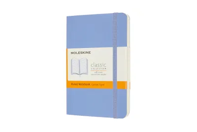 Produktbild von Moleskine Notizbuch, Taschenformat/A6, mit Linien, weicher Einband, Farbton: Hortensienblau