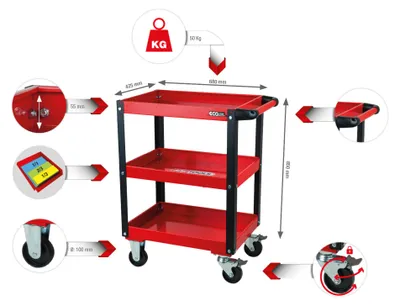 Image de Nom KS TOOLS ECOline Chariot de service d'atelier, H850xL680xP425mm - 890.0001