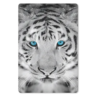 Produktbild von MuchoWow® Mauspad Mousepad Tiere - Tiger - Augen - Blau - Schwarz und weiß 18x27 cm - Mousepads - Maus Mat - Pad - Mausunterlage
