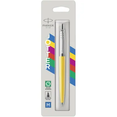 Produktbild von Parker Jotter Originals Gelb Kugelschreiber, Blaue Tinte, Clip, Clip-on-Einziehkugelschreiber, Nachfüllbar, Blau, 1 Stück(e), Medium