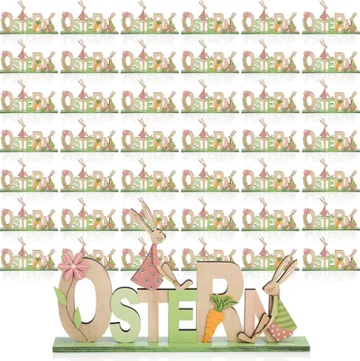 Produktbild von COM-FOUR® 42x Deko Aufsteller für Ostern - Schriftzug mit Osterhasen