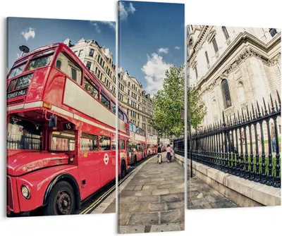 Produktbild von Bild auf Leinwand - Leinwandbild - Architektur London Stadt - 95x80cm - Wand Bild - Wanddeko - Leinwanddruck - Bilder - Kunstdruck - Wanddekoration - Leinwand bilder - Wandkunst - CB95x80-2405