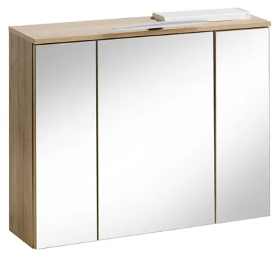 Obrázek produktu pro Zrcadlová skříňka Nástěnná skříňka Koupelnová skříňka se zrcadlem 80 cm LED osvětlení