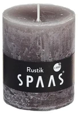 Produktbild von Spaas rustikale Zylinderkerze/Stumpenkerze - 1x - taupe - 7 x 8 cm