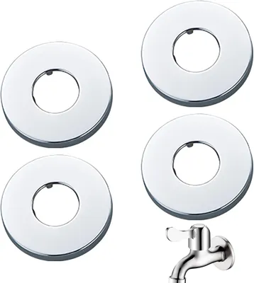 Produktbild von Kranzrosette aus Edelstahl (3-4) Ø 27 mm x Ø 70 mm x Höhe 10 mm, 4 Stück - Innenrosette für Wasserhahn
