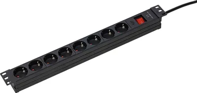 Produktbild von as-Schwabe 8-fach Steckdosenleiste RACK 19 Zoll 3m Netzwerk Mehrfachsteckdose