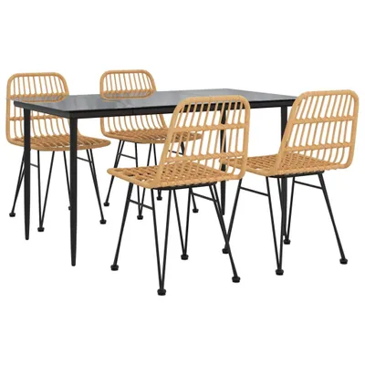 Immagine prodotto di vidaXL Set da pranzo da giardino in polirattan da 5 pezzi