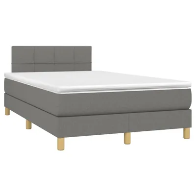 Immagine prodotto di vidaXL Letto a molle con materasso grigio scuro 120x190 cm in tessuto