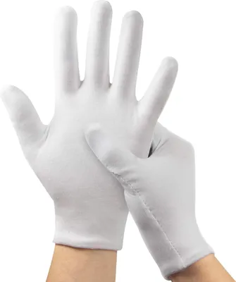 Produktbild von Paar weiße Baumwollhandschuhe für trockene Hände