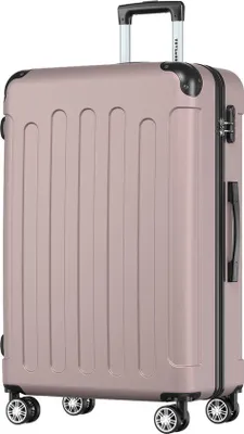 Obrázek produktu pro TRVLMORE Kufr s tvrdou skořápkou, objem 110 litrů, hmotnost 4 kg, rozměry 49 x 29 x 76 cm, barva: růžové zlato