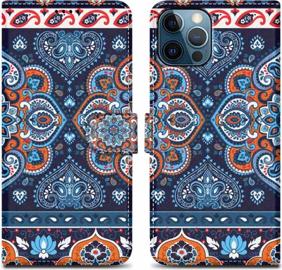 Produktbild von Cadorabo Schutzhülle für Apple iPhone 13 PRO MAX Hülle Design Blau Handyhülle Schutzhülle Etui Magnetisch Case Cover