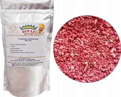 Zdjęcie produktu dla Grys LIOFILIZOWANE TRUSKAWKI Liofilizowane truskawki posypka klasy A 100 g