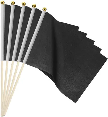 Zdjęcie produktu dla Zestaw 16 sztuk flag – czarny – wytrzymały poliester