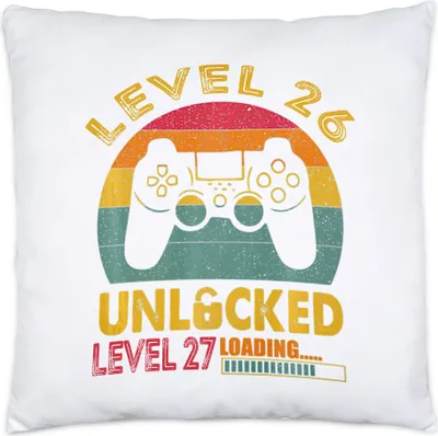 Produktbild von Level 26 Unlocked Level 27 Loading Kissen 26. Geburtstag Konsole Happy Birthday Controller Gamepad Spiel